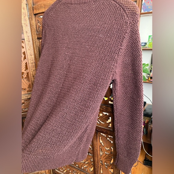 Theory brown crew neck sweater, textured mesh knit - Picture 4 of 7